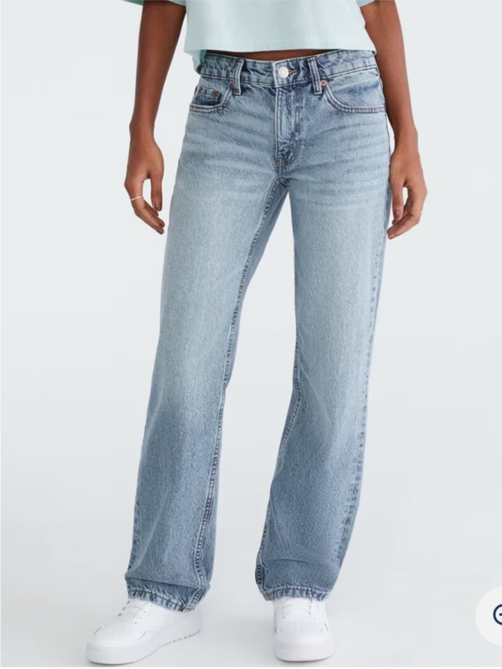 Aéropostale Low Rise Baggy Jeans Light Wash Denim Size 0 Reg